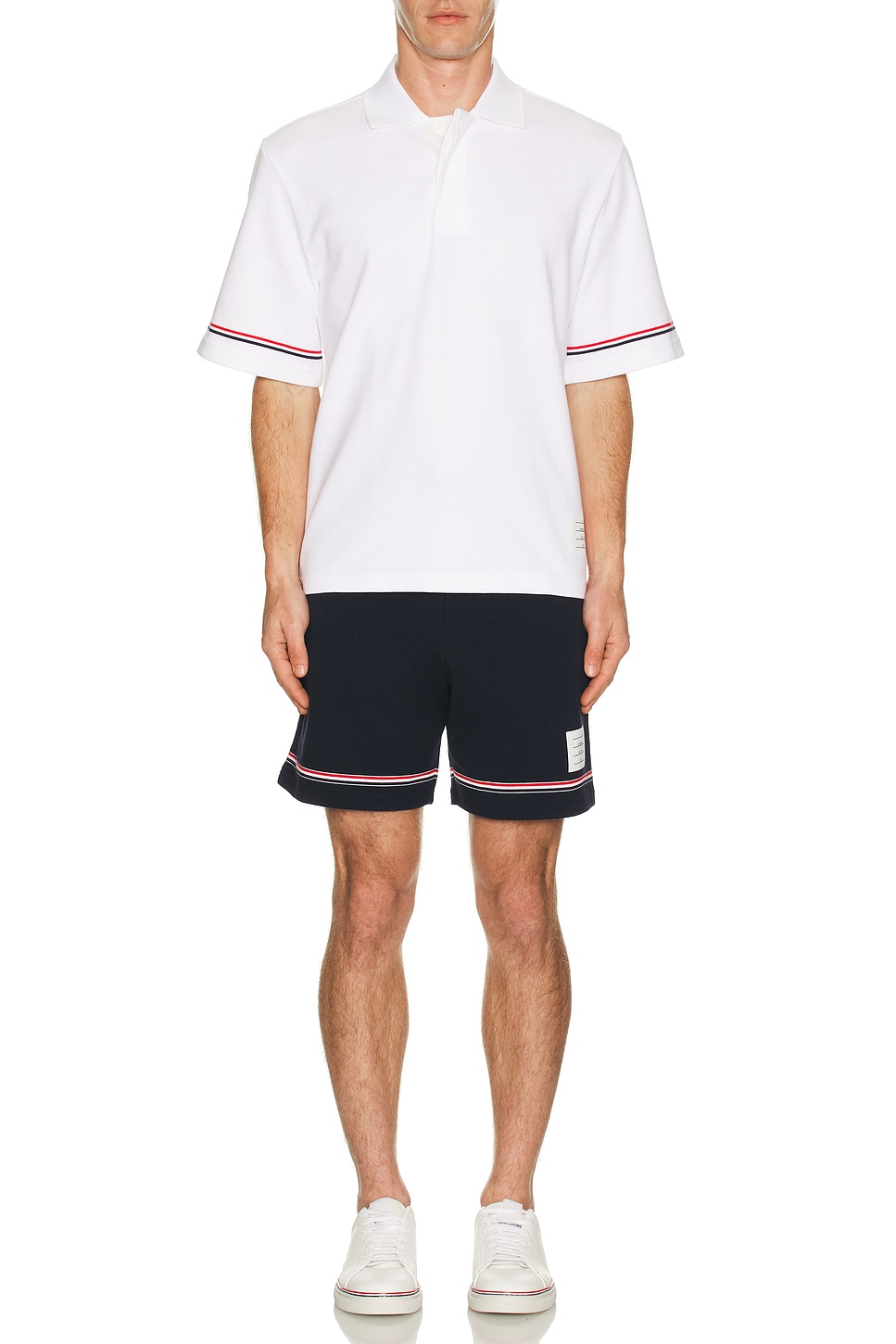 Image 1 of Thom Browne Mid Thigh Shorts in Navy