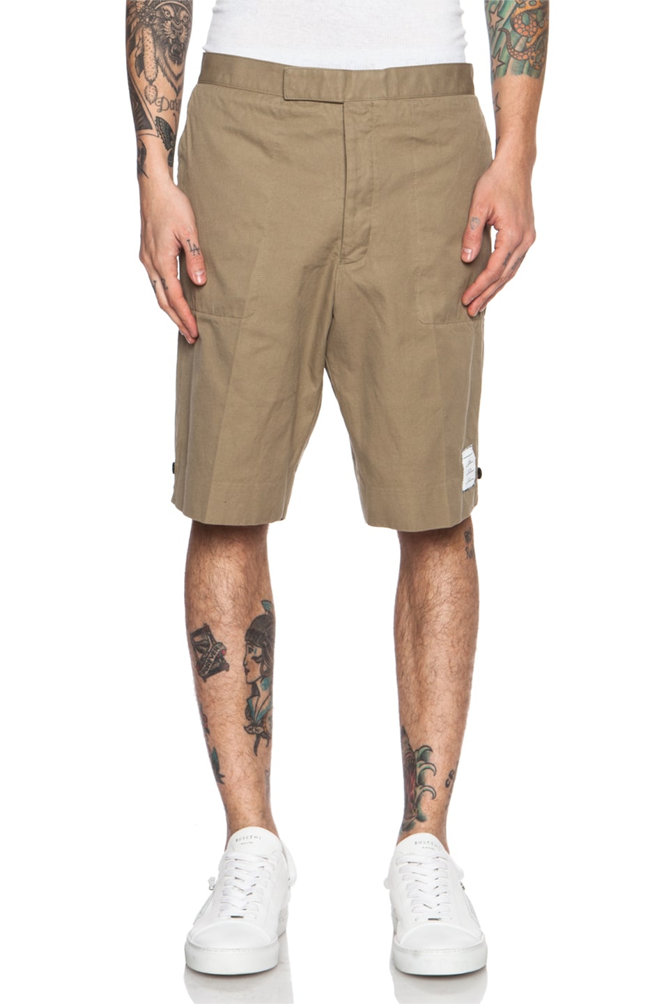 Image 1 of Thom Browne Back Strap Cotton Short in Khaki