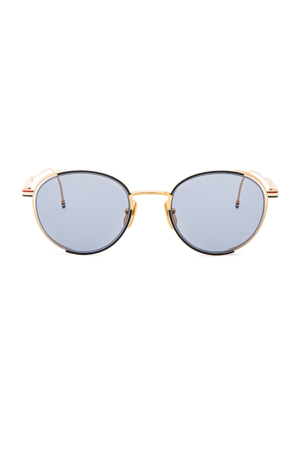 Image 1 of Thom Browne Round Sunglasses in Gold & Navy