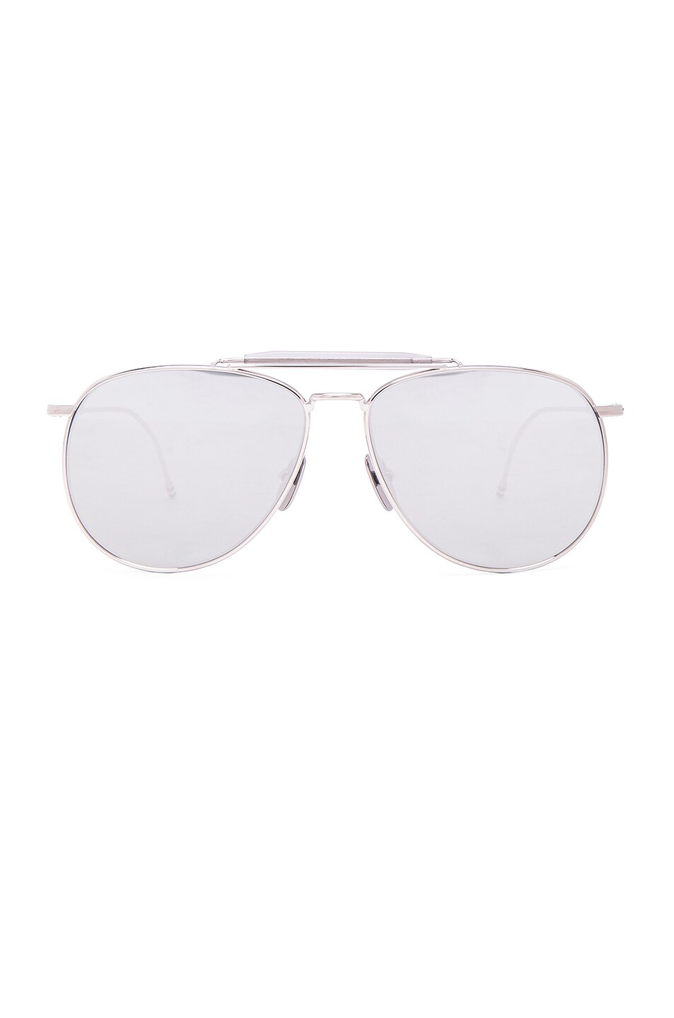 Image 1 of Thom Browne Limited Edition Mirrored Aviator in Silver