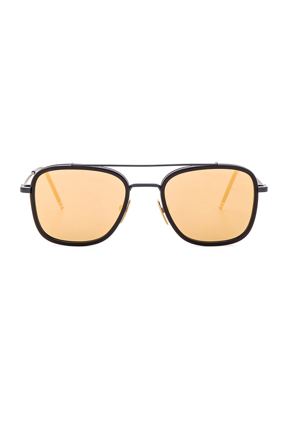 Image 1 of Thom Browne Square Sunglasses in Navy & Gold