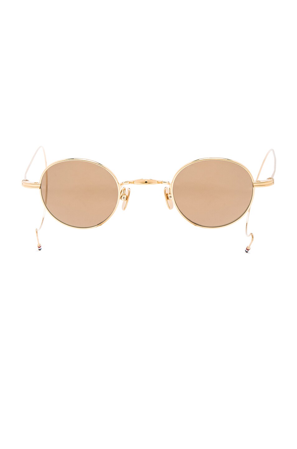 Image 1 of Thom Browne Limited Edition Round Sunglasses in Gold & Dark Brown
