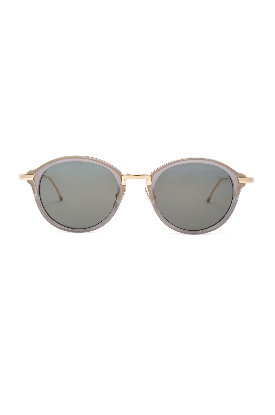 Image 1 of Thom Browne Round Sunglasses in Grey & Gold
