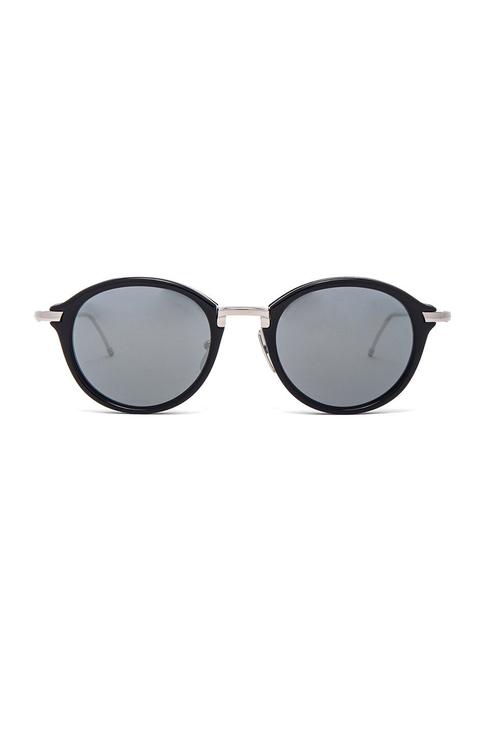 Image 1 of Thom Browne Round Sunglasses in Navy & Silver