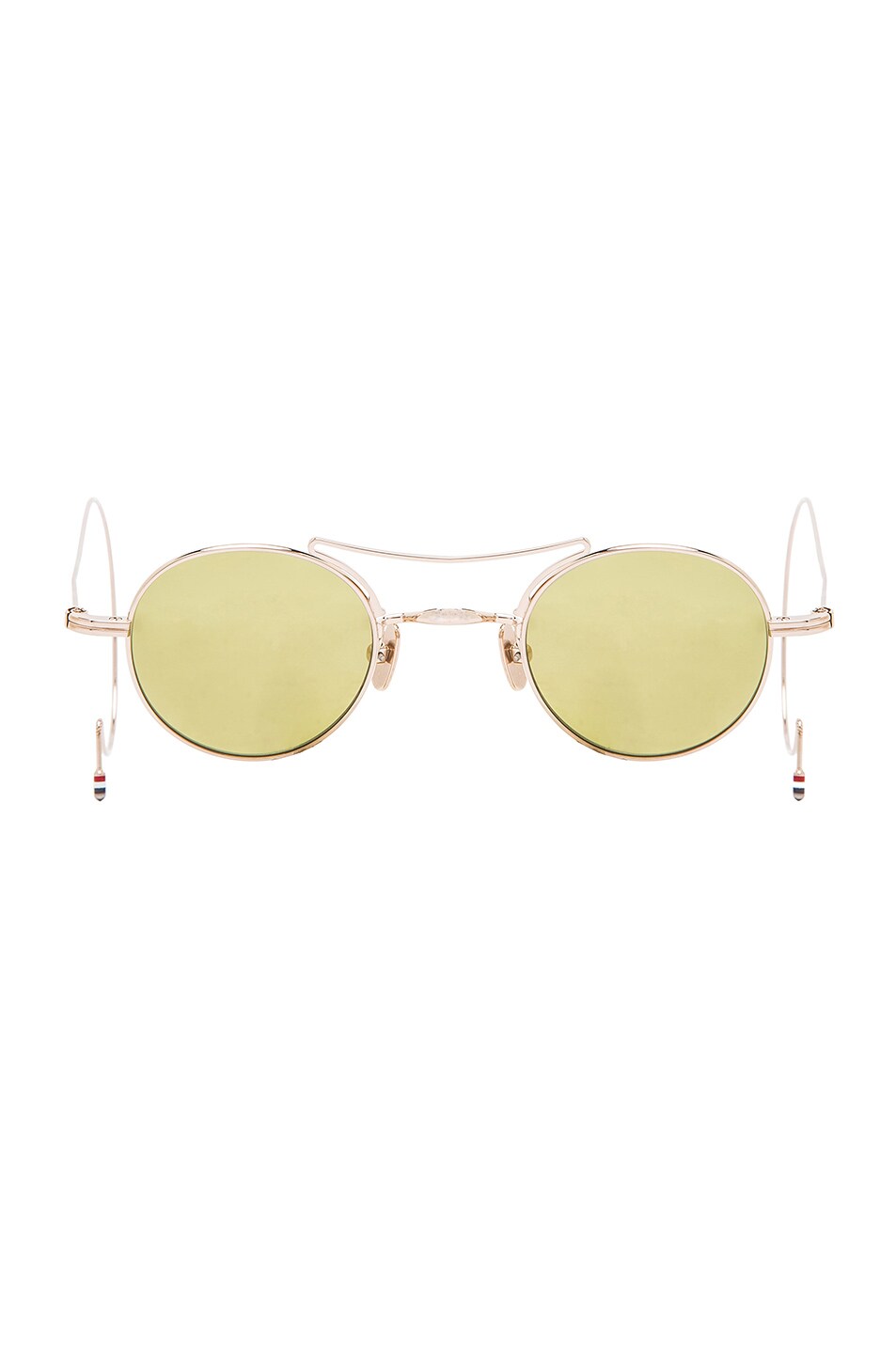 Image 1 of Thom Browne Round Sunglasses in 12K Gold & Dirty Yellow