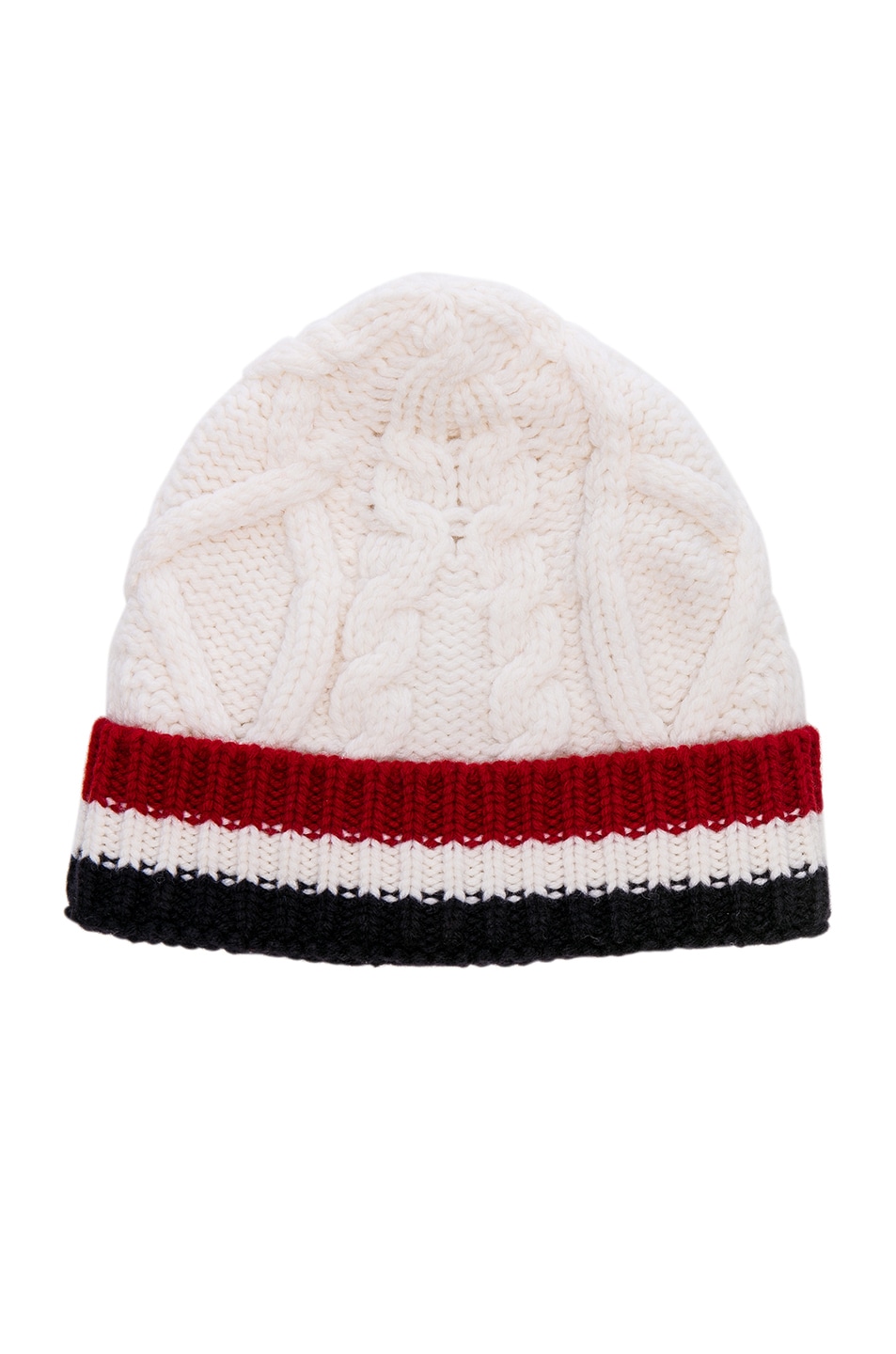 Image 1 of Thom Browne Aran Cable Hat in White