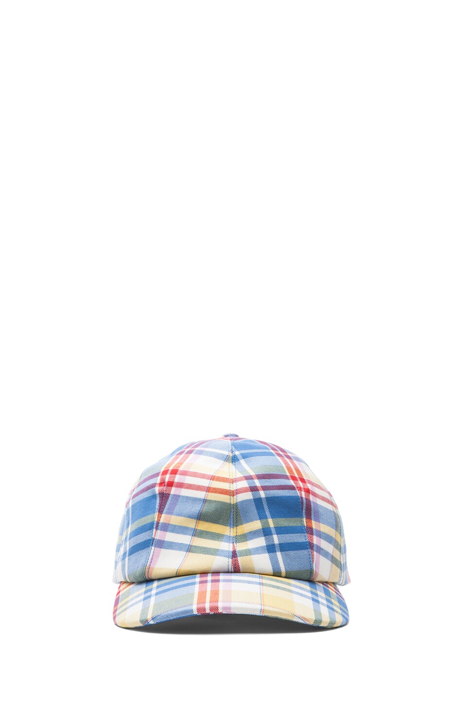 Image 1 of Thom Browne Backstrap Cap in Madras Check