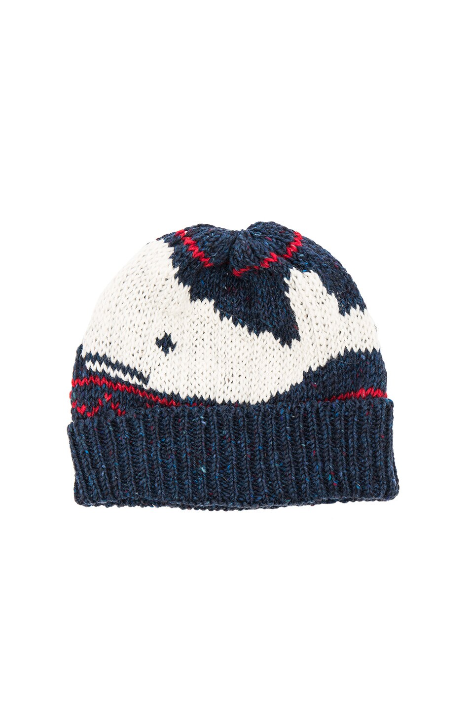 Image 1 of Thom Browne Turtles & Whales Fair Isle Hat in Red, White & Blue