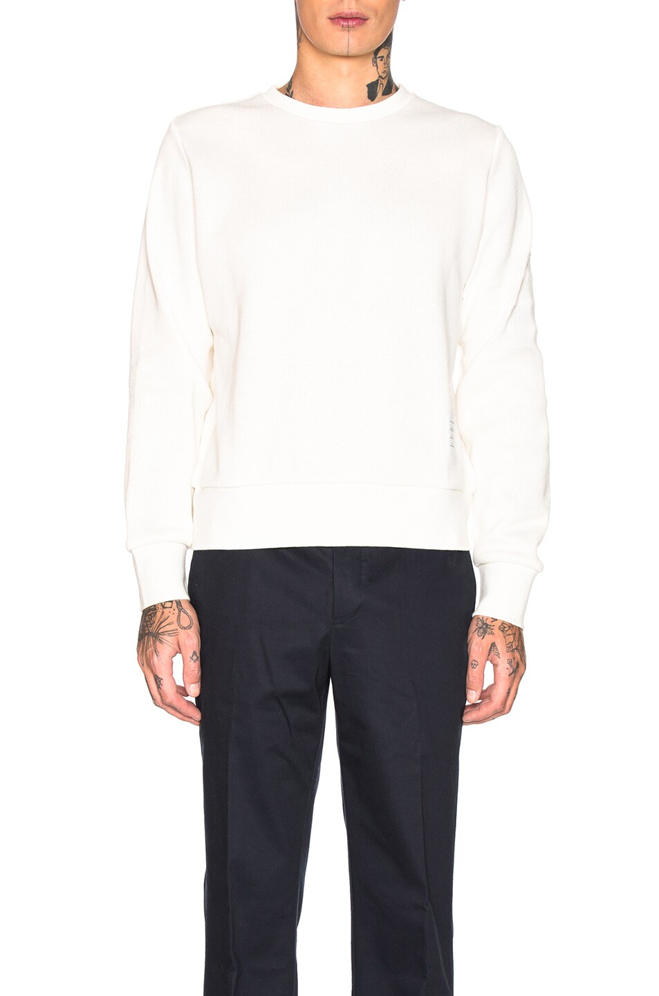 Image 1 of Thom Browne Honeycomb Pique Sweatshirt in White