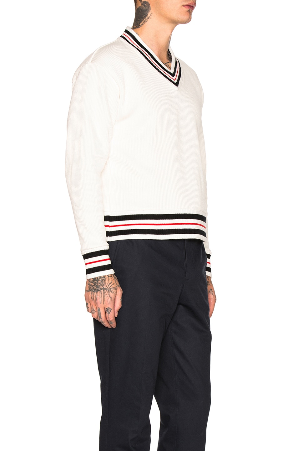 thom browne white sweater