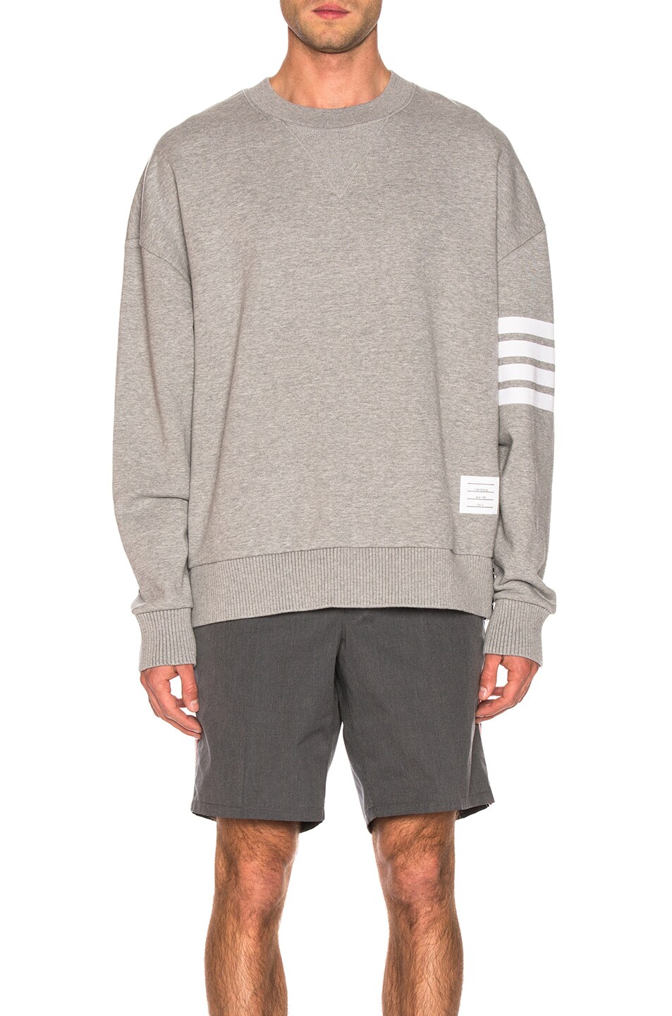 Image 1 of Thom Browne Oversized Crewneck in Light Grey