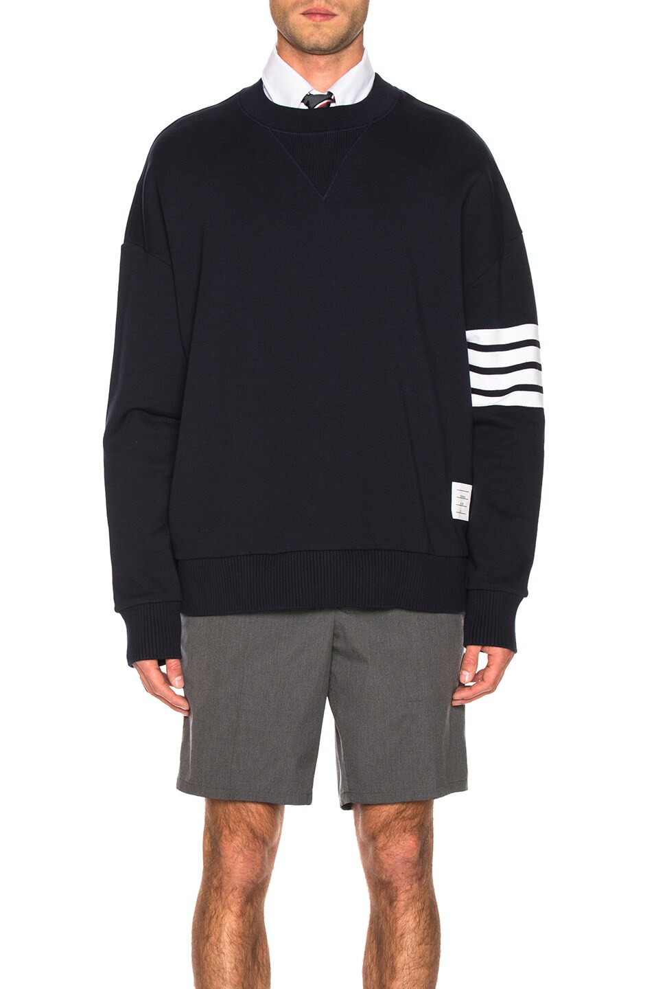 Image 1 of Thom Browne Oversized Crewneck in Navy