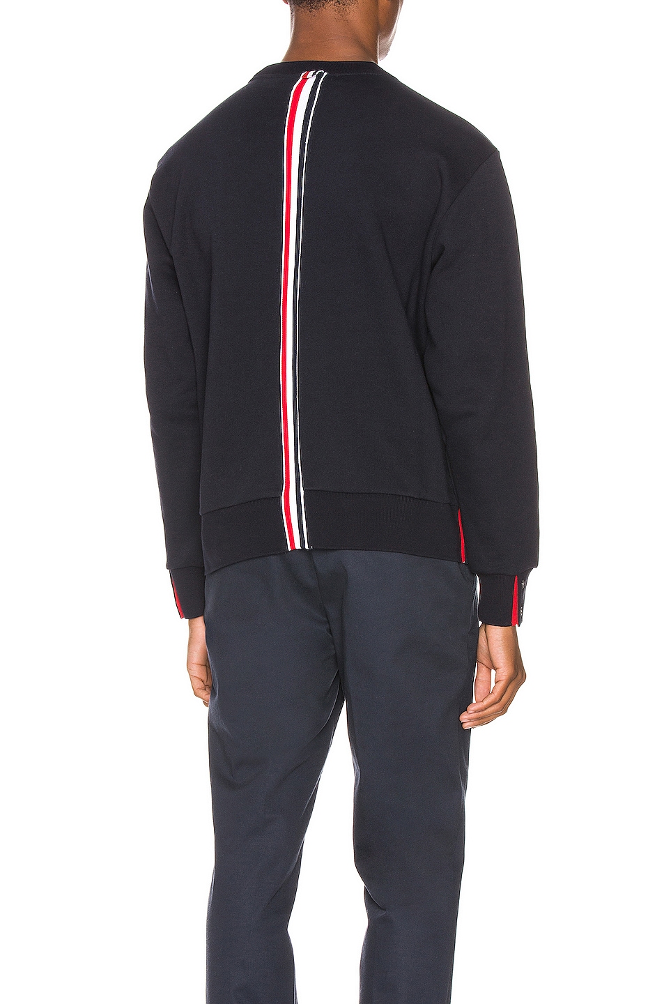 Image 1 of Thom Browne Striped Crewneck Pullover in Navy