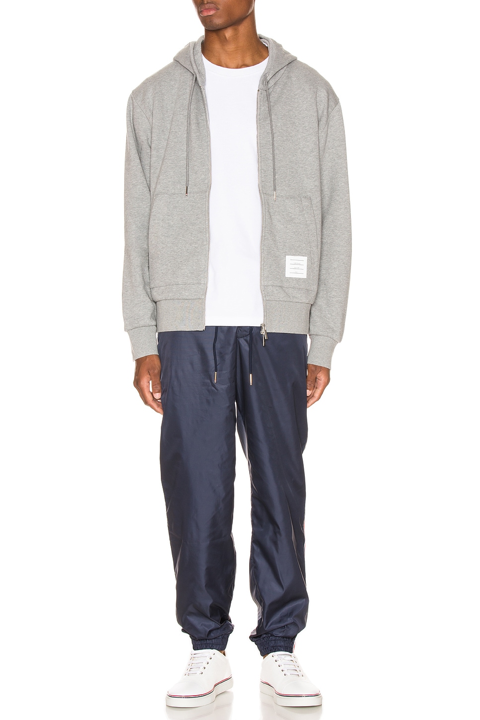 Image 1 of Thom Browne Zipper Hoodie in Light Grey