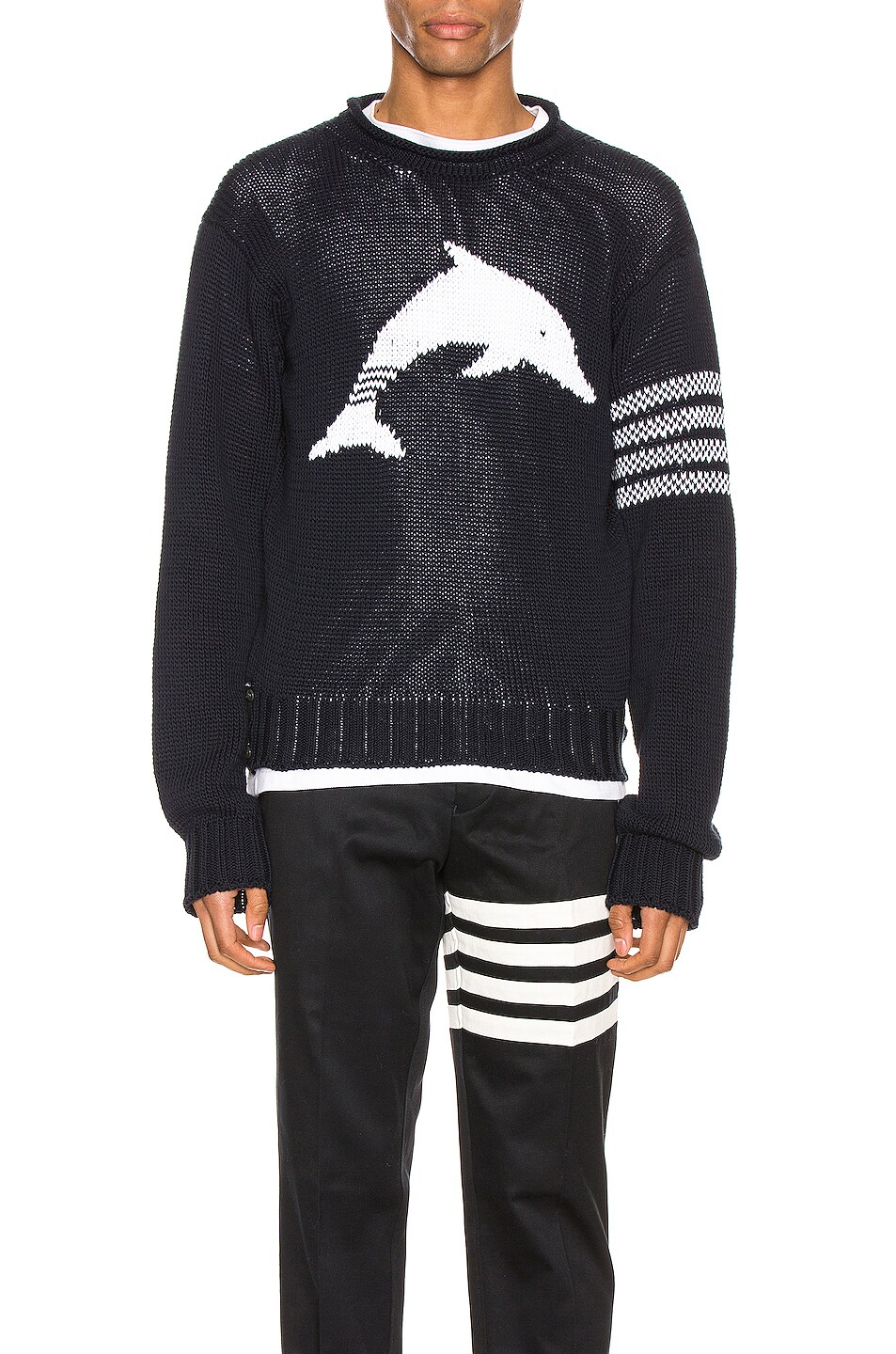 Image 1 of Thom Browne Dolphin Pullover in Navy