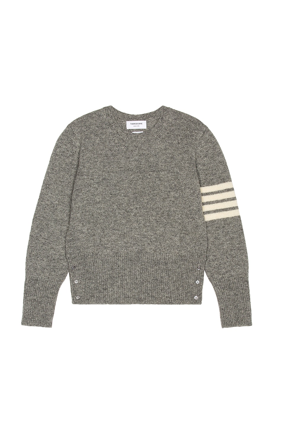 Image 1 of Thom Browne 4 Bar Crewneck Pullover in Light Grey