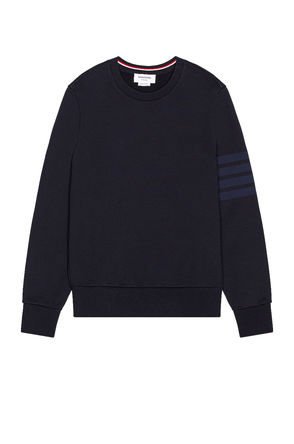 Image 1 of Thom Browne 4 Bar Relaxed Crewneck Sweatshirt in Navy