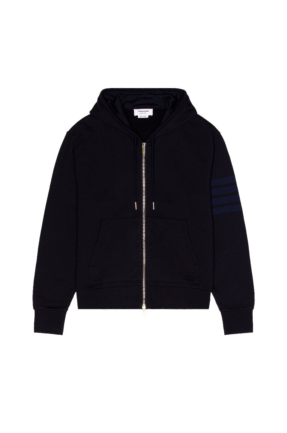 Image 1 of Thom Browne Relaxed Fit Zip Up Hoodie in Navy