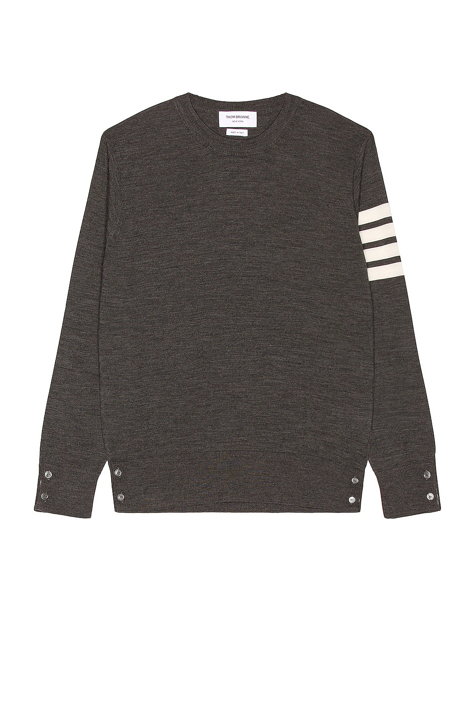 Image 1 of Thom Browne Sustainable Merino Classic Crew Sweater in Dark Grey