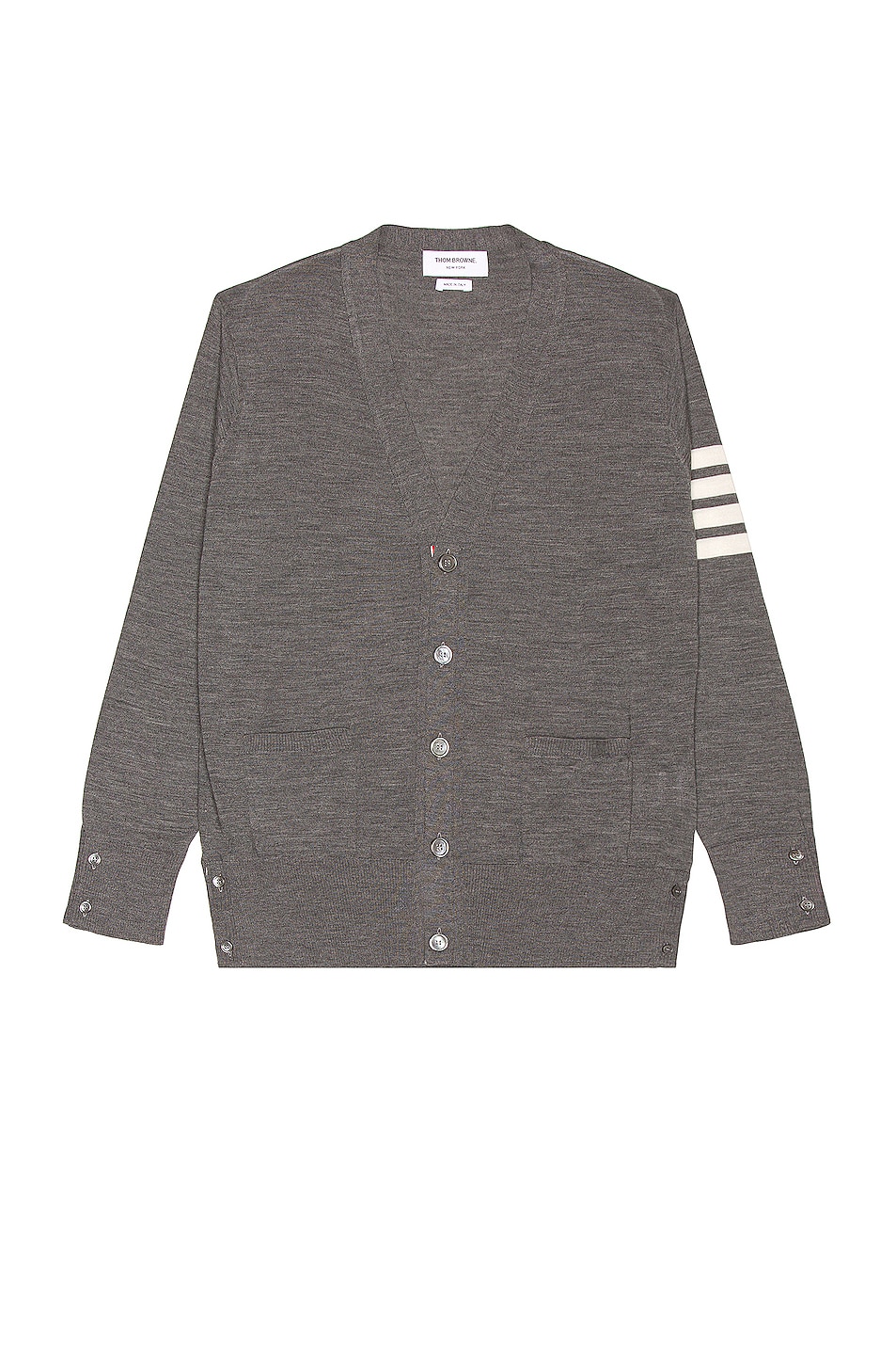 Image 1 of Thom Browne Sustainable Merino Classic Cardigan Sweater in Medium Grey