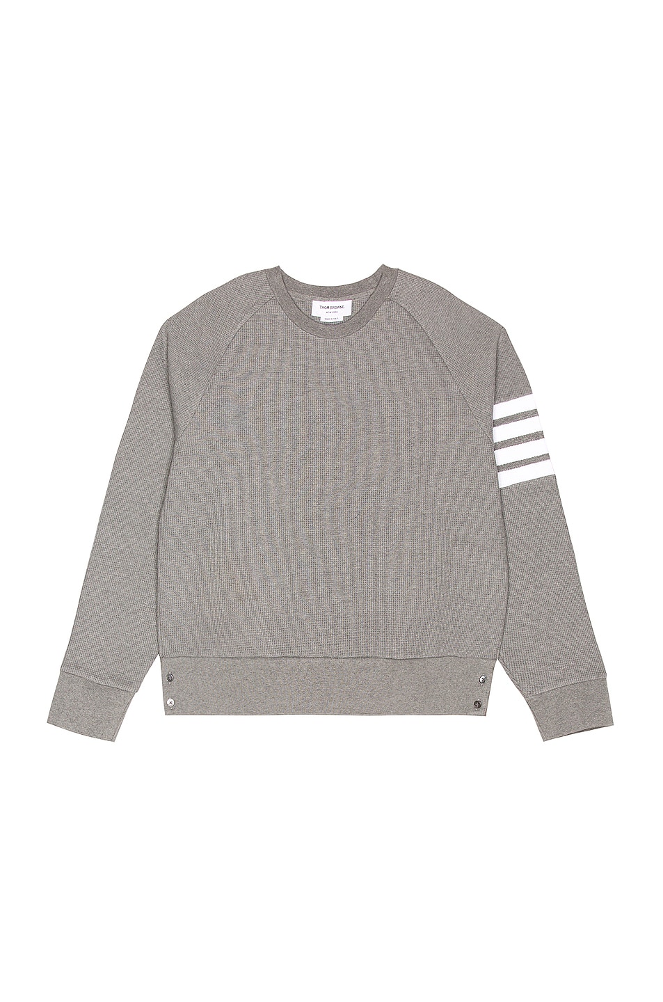 Image 1 of Thom Browne Thom Brown 4 Bar Waffle Crewneck Sweater in Med Grey