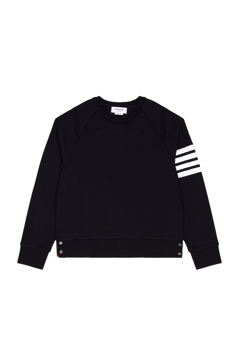 Image 1 of Thom Browne 4 Bar Waffle Crewneck Sweater in Navy
