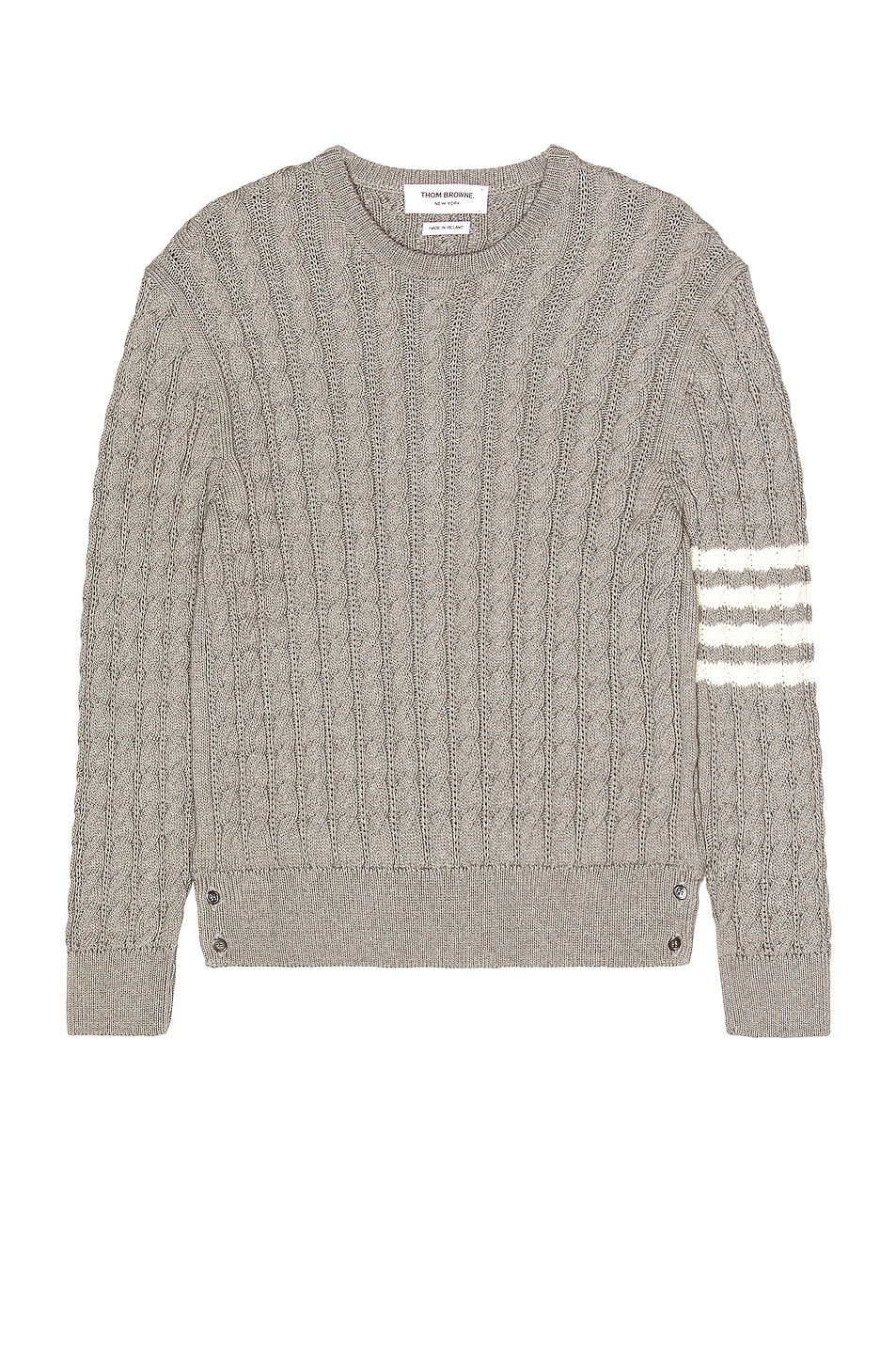 Image 1 of Thom Browne Cabled Pullover in Light Grey