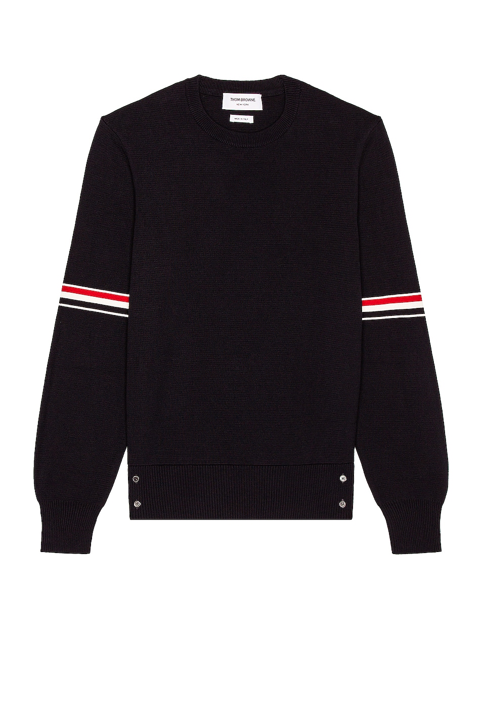 Image 1 of Thom Browne Milano Stitch Armband Cotton Sweater in Navy