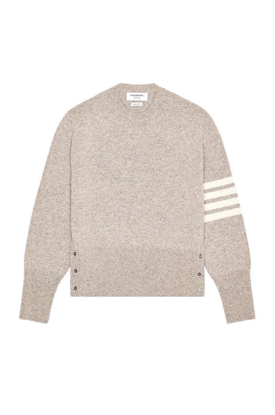 Image 1 of Thom Browne 4 Bar Jersey Stitch Shetland Pullover in Light Grey