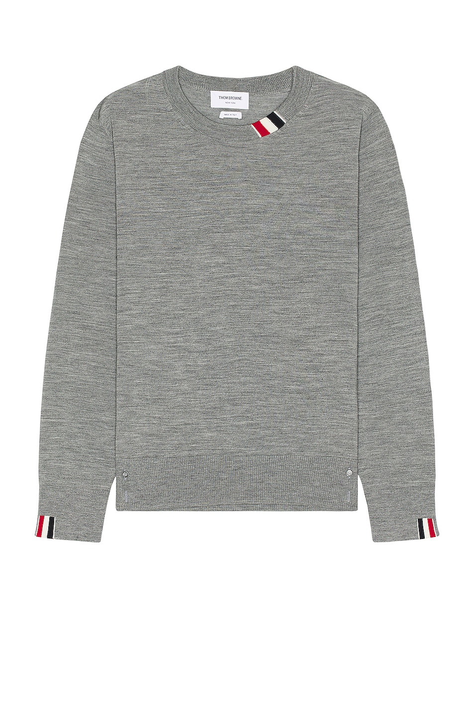 Image 1 of Thom Browne RWB Relaxed Fit Crew Neck Pullover In Light Grey in Light Grey