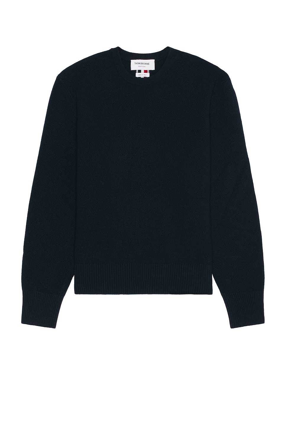 Washed Pique Sweater in Navy