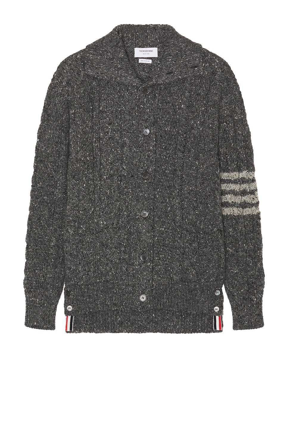 Image 1 of Thom Browne Mock Neck Cardigan in Med Grey