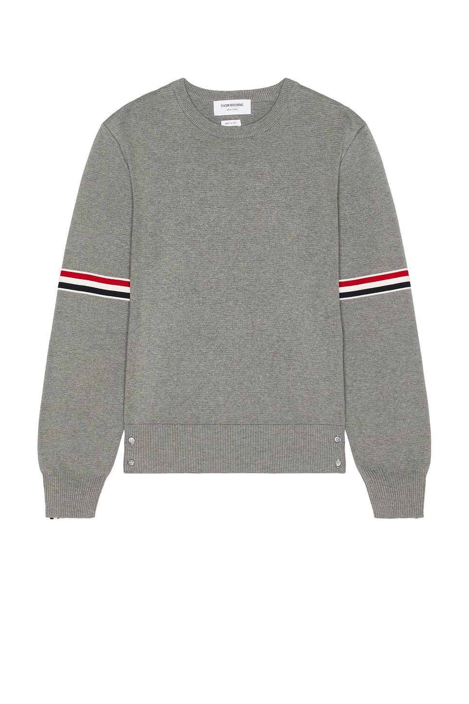 Image 1 of Thom Browne Milano Stitch Crew Neck Pullover in Lt Grey