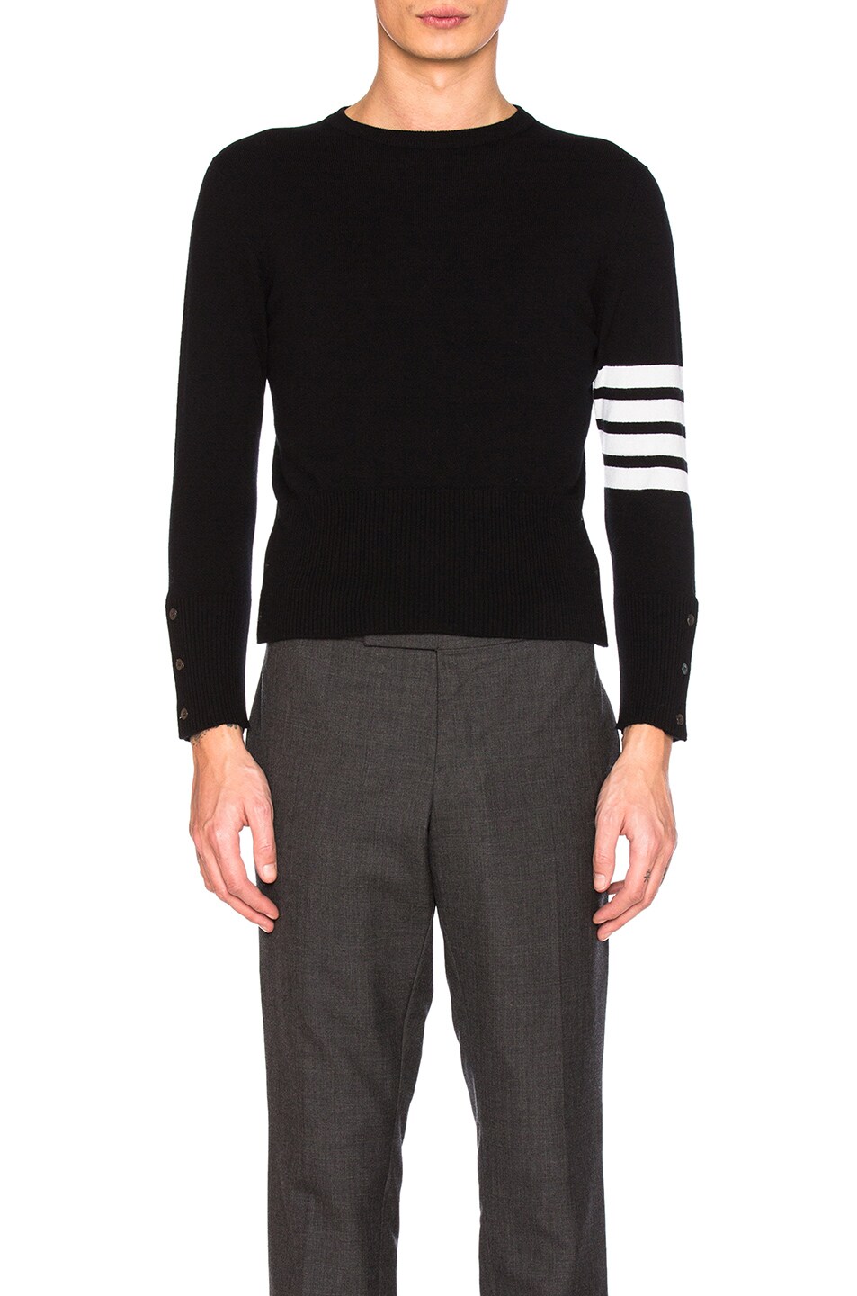 Image 1 of Thom Browne Classic Cashmere Pullover in Black