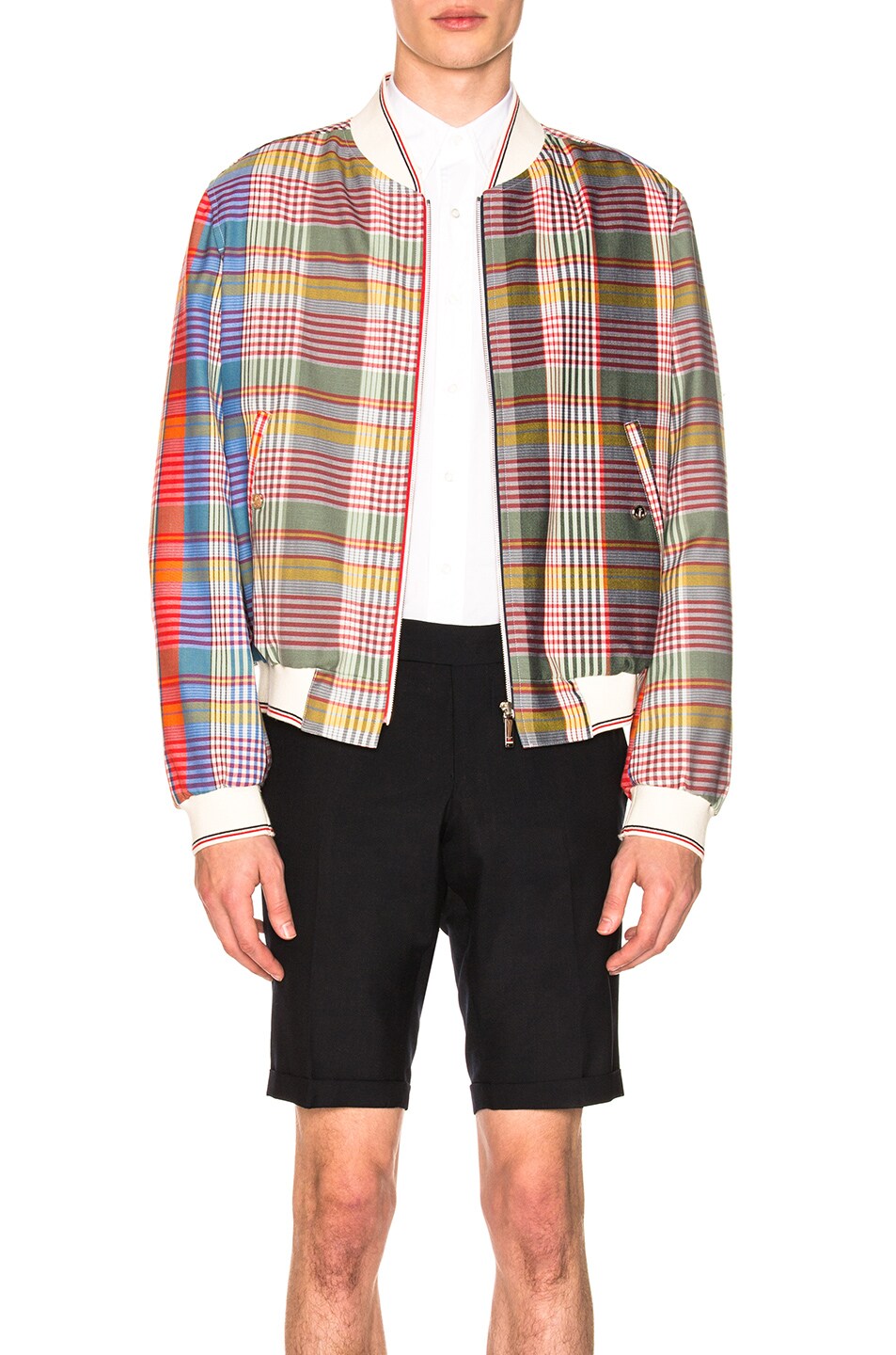Image 1 of Thom Browne Madras Check Wool Jacket in Fun Mix