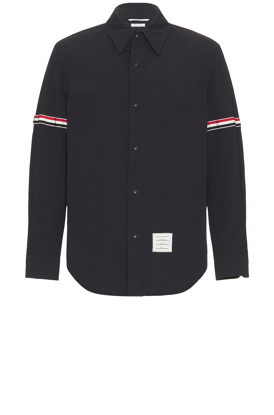 Image 1 of Thom Browne Snap Front Shirt Jacket in Navy