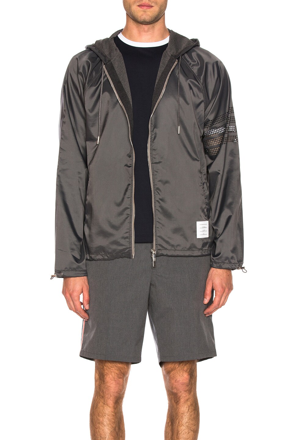 Image 1 of Thom Browne Perforated 4 Bar Jacket in Medium Grey