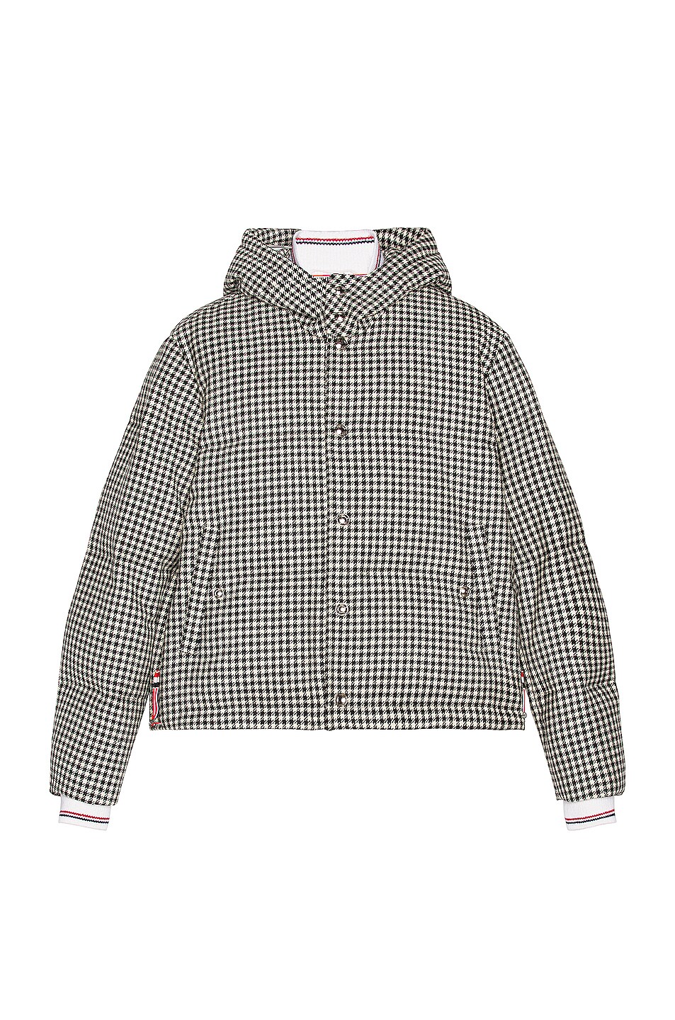 Image 1 of Thom Browne Detachable Hood Bomber in Black & White