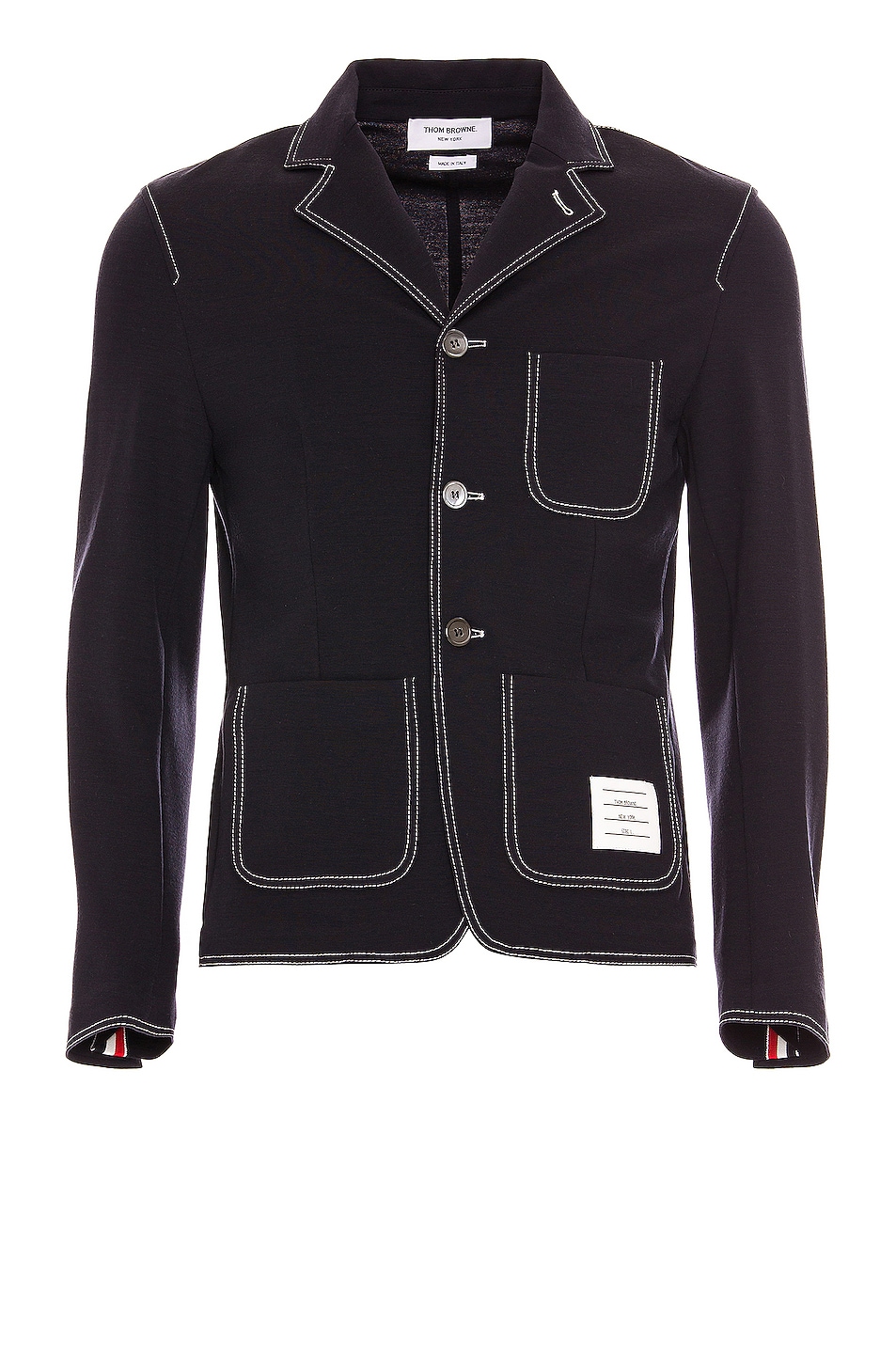 Image 1 of Thom Browne Sport Coat with Contrast Stitching in Navy