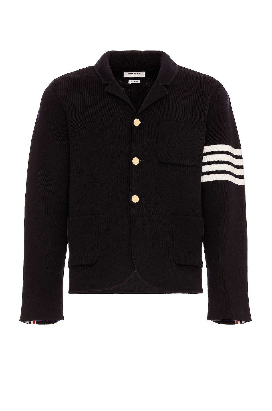 Image 1 of Thom Browne 4 Bar Fine Merino Wool Sport Coat in Navy