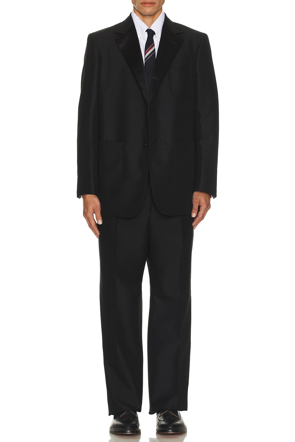Image 1 of Thom Browne Unstructured Soft Shoulder Patch Blazer in Black