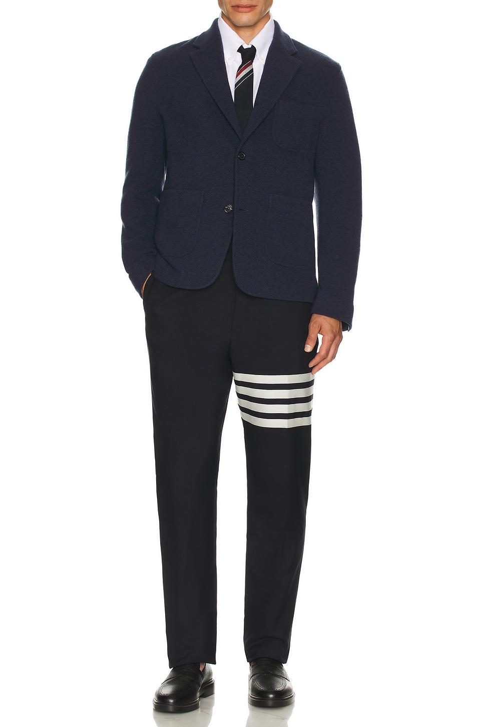Image 1 of Thom Browne Sack Wool Jacket in Navy