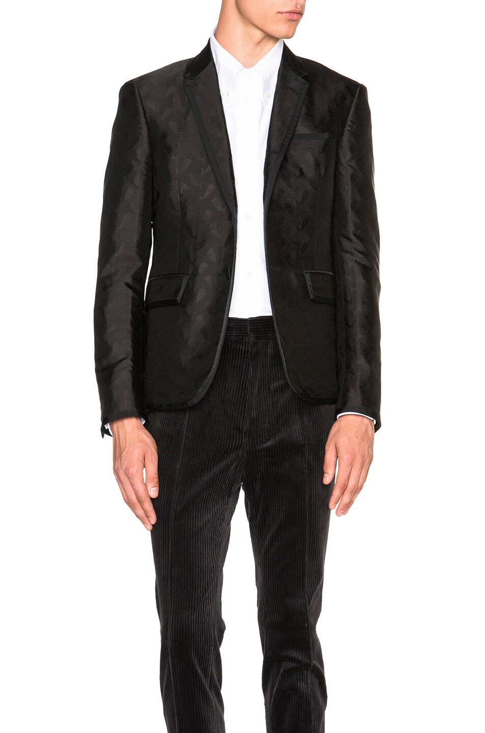 Image 1 of Thom Browne High Armhole Blazer with Grosgrain Tipping in Black