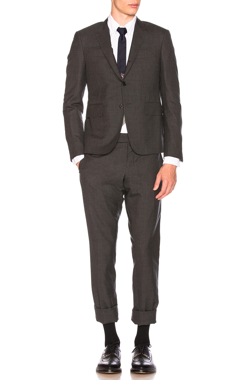 Image 1 of Thom Browne Plain Weave Suit in Dark Grey