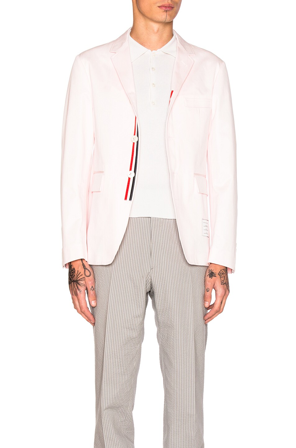 Image 1 of Thom Browne Lightweight Twill Blazer in Light Pink