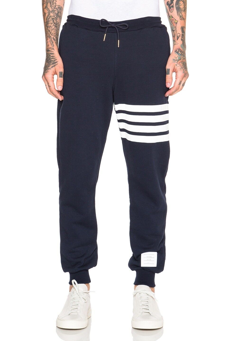 Image 1 of Thom Browne Classic Cotton Sweatpants in Navy