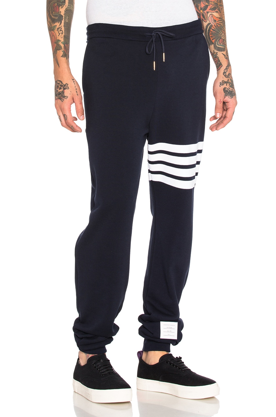 thom browne black sweatpants