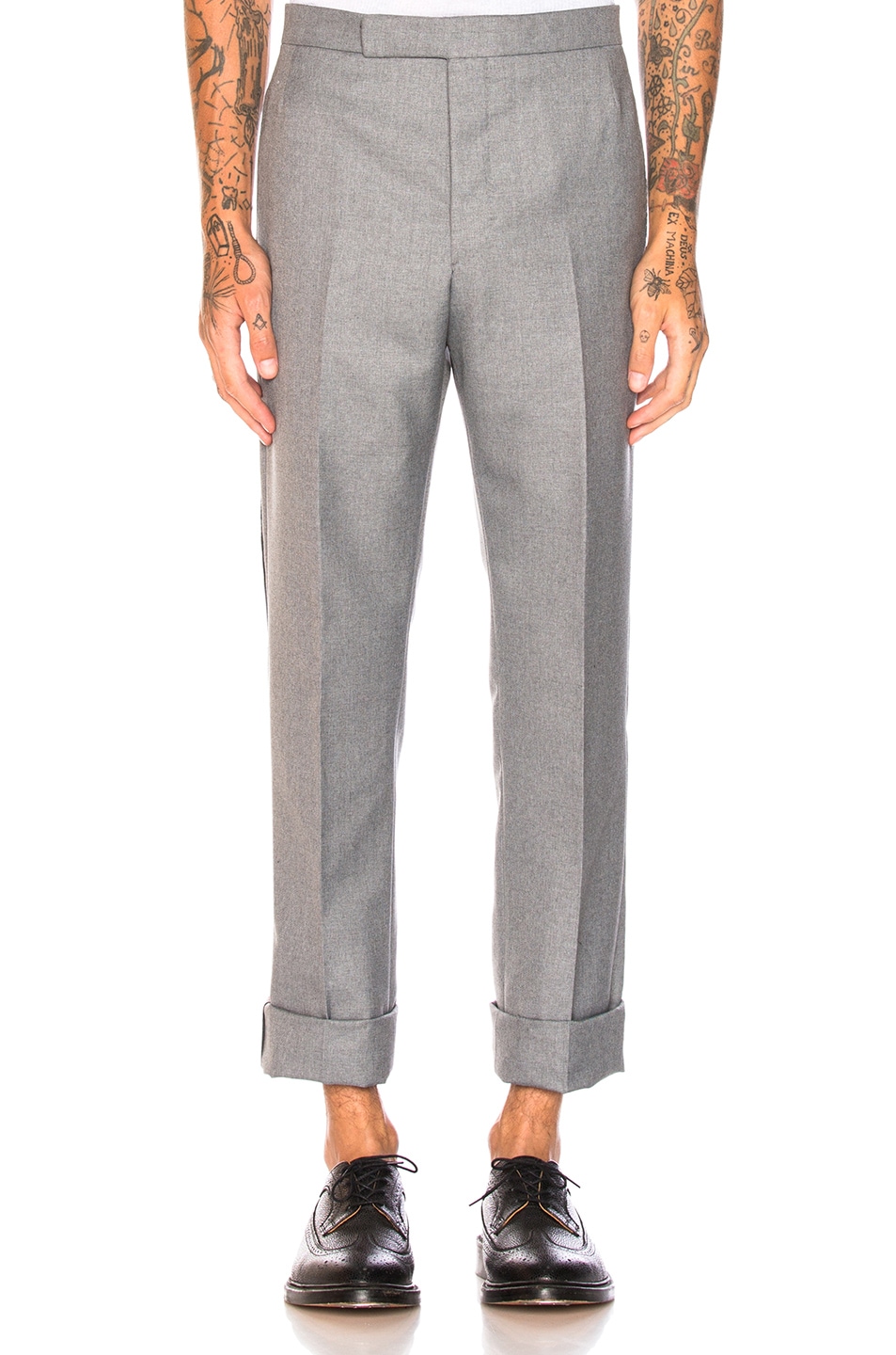 Image 1 of Thom Browne Classic School Uniform Twill Backstrap Trouser in Medium Grey