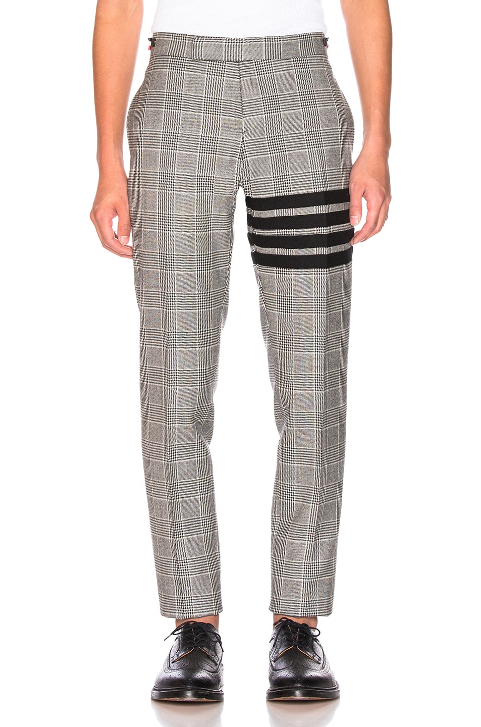 Image 1 of Thom Browne Heavy Wool Low Rise Trouser in Black & White