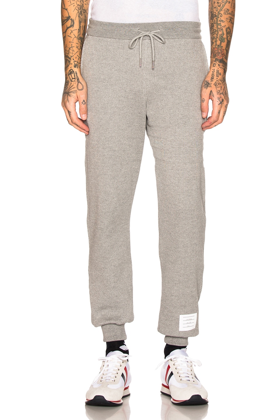 Image 1 of Thom Browne Honeycomb Pique Sweatpants in Light Grey